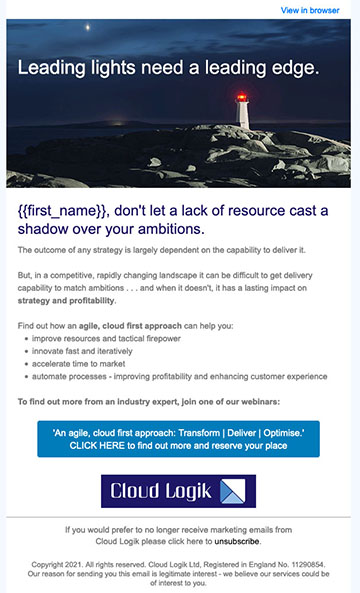 Cloud Logik email 1