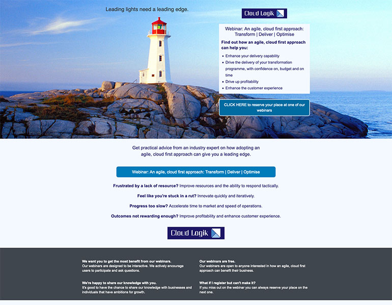 Cloud Logik landing page 1