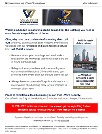 Ward Security lead generation 1