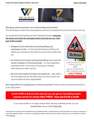 Ward Security lead generation 2